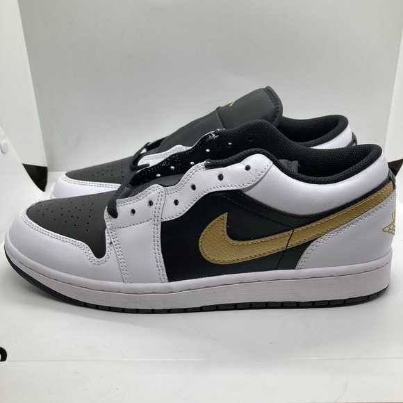 Jordan Other - Nike Air Jordan 1 Low Men Size 10.5 Gold Swoosh Shoes Sneakers 553558-172